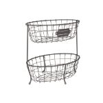 Picture of Vintage Living 2-Tier Oval Server - Industrial Gray 