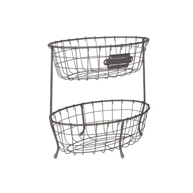 Picture of Vintage Living 2-Tier Oval Server - Industrial Gray 