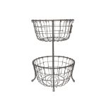 Picture of Vintage Living 2-Tier Oval Server - Industrial Gray 