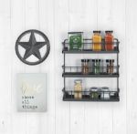 Picture of Vintage Living Wall Mount  3-Tier Spice Rack - Industrial Gray